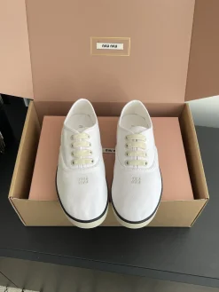 Alternative view of MIU MIU Sneakers & Trainers Canvas (White-Black-Beige) EU35-40 B30202606032543109