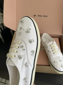 Alternative view of MIU MIU Sneakers & Trainers Canvas (White-Black-Beige) EU35-40 B60202606032544119