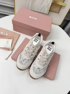Alternative view of MIU MIU Sneakers & Trainers Lace-Suede (White-Beige-Brown) EU35-40 B30202606032546109