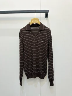 MIU MIU Sweaters & Knitwear Cotton (Brown-White) S-M-L C15202606010487139