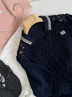 Alternative view of MIU MIU Sweaters & Knitwear Knit (Dark blue) B70202606011841119