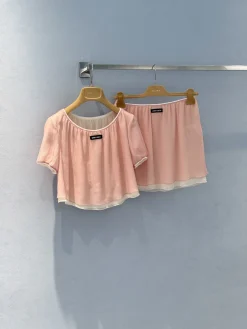 MIU MIU T-shirts & Vests Polyester (Pink) S-M-L C60202606011128149