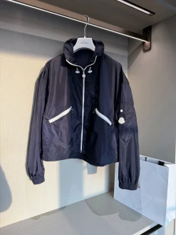 MONCLER Coats & Jackets Polyamide (Dark blue-White) D75202606011569179