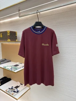 MONCLER T-shirts & Vests Cotton (Burgundy-Blue-Yellow) S-XL A2020260613018479
