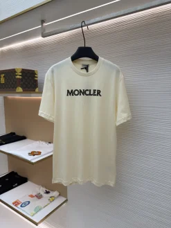 MONCLER T-shirts & Vests Cotton (Cream) S-XL A1520260613013479