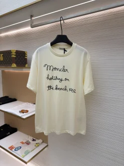 MONCLER T-shirts & Vests Cotton (Cream) S-XL A1520260613057979