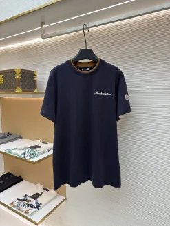 MONCLER T-shirts & Vests Cotton (Navy-Brown) S-XL A2020260613077879