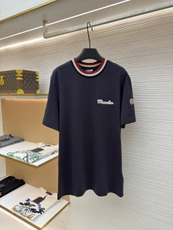 MONCLER T-shirts & Vests Cotton (Navy-Red-White) S-XL A2020260613018379