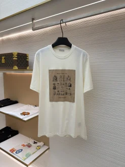MONCLER T-shirts & Vests Cotton (White-Brown) S-XL A1520260613048279