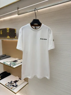 MONCLER T-shirts & Vests Cotton (White-Brown) S-XL A2020260613077779