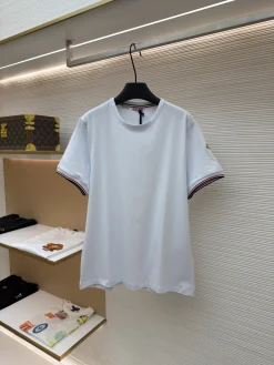 MONCLER T-shirts & Vests Cotton (White-Red-Blue) S-XL A1020260613047279