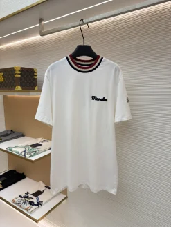 MONCLER T-shirts & Vests Cotton (White-Red-Blue) S-XL A2020260613018279