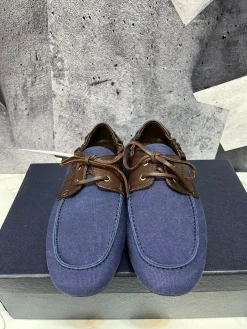 Alternative view of PRADA Boat Shoes & Espadrilles Canvas-Leather (Blue-Brown) EU39-46 C50202606032606149