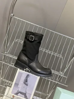 PRADA Boots & Booties Leather-Canvas (Black) EU35-41 C60202606032608149