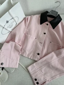 PRADA Coats & Jackets Cotton (Pink-Black) D05202606011843159