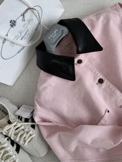 Alternative view of PRADA Coats & Jackets Cotton (Pink-Black) D05202606011843159