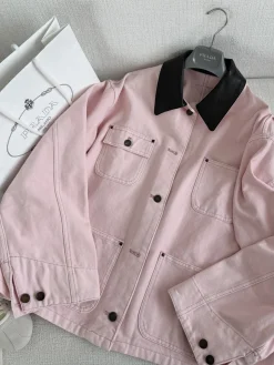 PRADA Coats & Jackets Cotton (Pink-Black) D25202606011844169