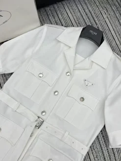 Alternative view of PRADA Coats & Jackets Cotton (White) SM C30202606010135139