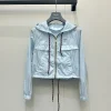 PRADA Coats & Jackets Polyamide (Light blue) SML C55202606010500149