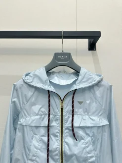 Alternative view of PRADA Coats & Jackets Polyamide (Light blue) SML C55202606010500149
