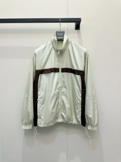 PRADA Coats & Jackets Polyamide (White-Brown) S-M-L C85202606010492159