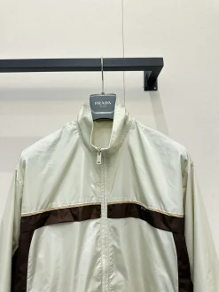 Alternative view of PRADA Coats & Jackets Polyamide (White-Brown) S-M-L C85202606010492159