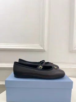 PRADA Flats & Loafers Leather (Brown-Black-Gold) EU35-39 B90202606032628129