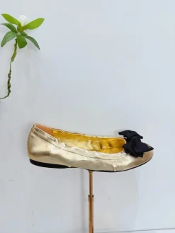 PRADA Flats & Loafers Leather (Gold-Black) EU35-39 B60202606032629119