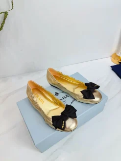 Alternative view of PRADA Flats & Loafers Leather (Gold-Black) EU35-39 B60202606032629119