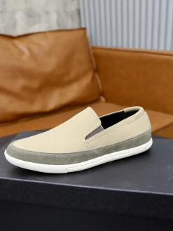 PRADA Flats & Loafers Leather-Suede (Beige-Green-White) EU38-44 B10202606032630109