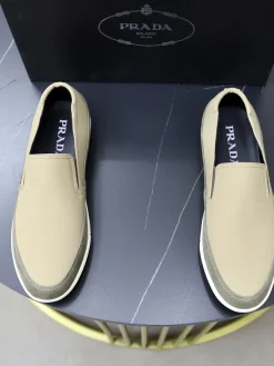 Alternative view of PRADA Flats & Loafers Leather-Suede (Beige-Green-White) EU38-44 B10202606032630109