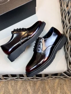 PRADA Formal Shoes Patent Leather (Burgundy-Black) EU39-44 D10202606032739159