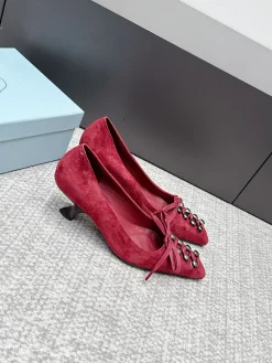 Alternative view of PRADA Pumps & Heels Suede (Red) EU35-39 B80202606033237129