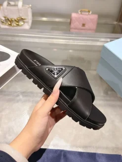 PRADA Slides & Slippers Leather (Black) EU35-40 B10202606032833109