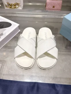 Alternative view of PRADA Slides & Slippers Leather (White) EU35-40 B10202606032838109
