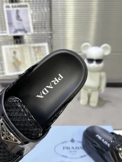 Alternative view of PRADA Slides & Slippers Mesh-Leather (Black) EU35-41 B30202606032845109