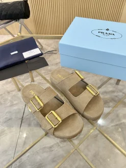 Alternative view of PRADA Slides & Slippers Suede (Beige) EU35-42 B20202606032856109