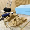 PRADA Slides & Slippers Suede (Beige-Gold) EU35-42 B20202606032855109