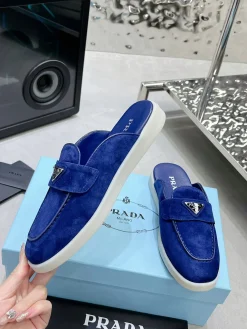 PRADA Slides & Slippers Suede (Blue-White) EU35-45 B30202606032859109