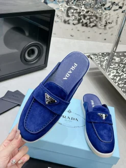 Alternative view of PRADA Slides & Slippers Suede (Blue-White) EU35-45 B30202606032859109