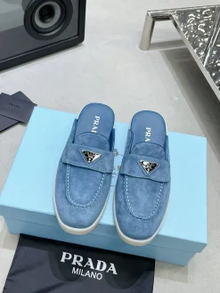 Alternative view of PRADA Slides & Slippers Suede (Blue-White) EU35-45 B30202606032860109