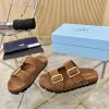 PRADA Slides & Slippers Suede (Brown-Black-Gold) EU35-42 B20202606032861109