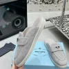 PRADA Slides & Slippers Suede (Grey-White) EU35-45 B30202606032864109