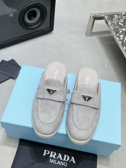 Alternative view of PRADA Slides & Slippers Suede (Grey-White) EU35-45 B30202606032864109