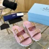 PRADA Slides & Slippers Suede (Pink-Gold-White) EU35-42 B20202606032866109