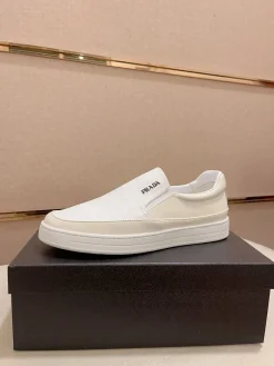 PRADA Sneakers & Trainers Canvas-Leather (White-Beige) EU38-44 B0020260603290199