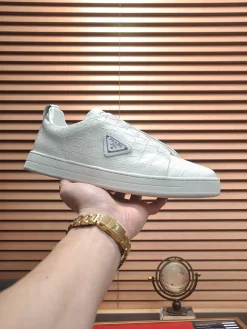 PRADA Sneakers & Trainers Embossed Leather (White) EU38-45 B60202606032916119