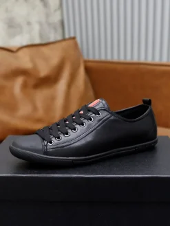 PRADA Sneakers & Trainers Leather (Black-Red) EU38-44 B10202606032932109