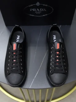 Alternative view of PRADA Sneakers & Trainers Leather (Black-Red) EU38-44 B10202606032932109