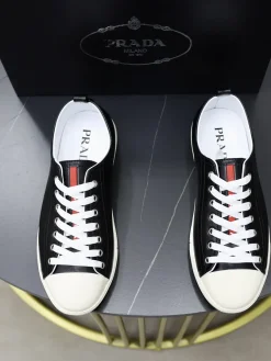 Alternative view of PRADA Sneakers & Trainers Leather (Black-White-Red) EU38-44 B10202606032933109